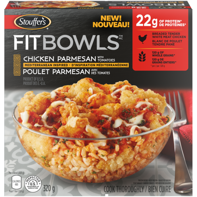 Bols Fit STOUFFER'S, poulet parmesan aux tomates, 320 grammes.