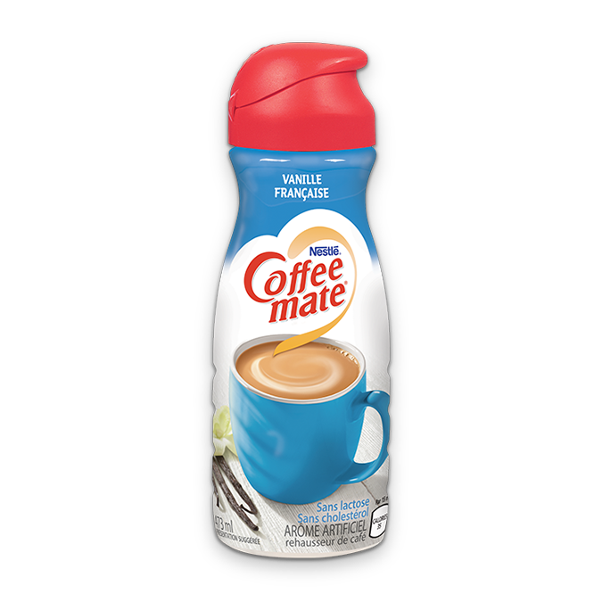 Title text placeholder COFFEE-MATE Vanille française, 473 ml. Sans lactose et sans cholestérol!