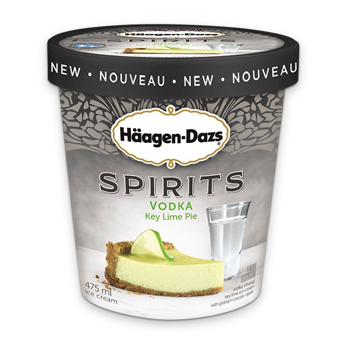 Crème glacée HÄAGEN-DAZS Vodka Key Lime Pie, 475 ml.