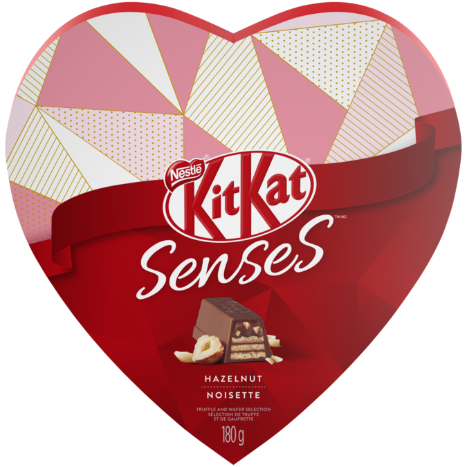 KIT KAT Senses Chocolat aux Noisettes, 183 grammes dans une boîte Saint Valentin en forme de coeur
