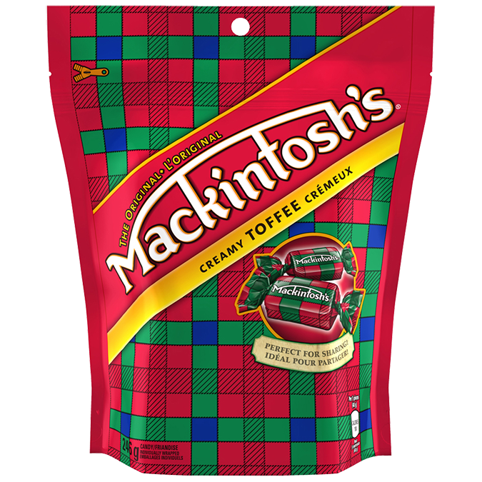 MACKINTOSH Creamy Toffee Bites, Resealable Bag, 246 grams.