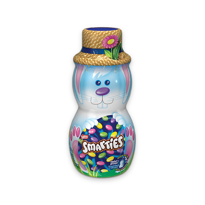 Boîte pour lapin en chocolat au lait SMARTIES, 250 grammes.