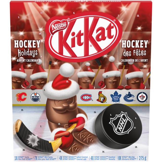 Calendrier de l'avent KITKAT Hockey des fêtes de la LNH Made with nestle