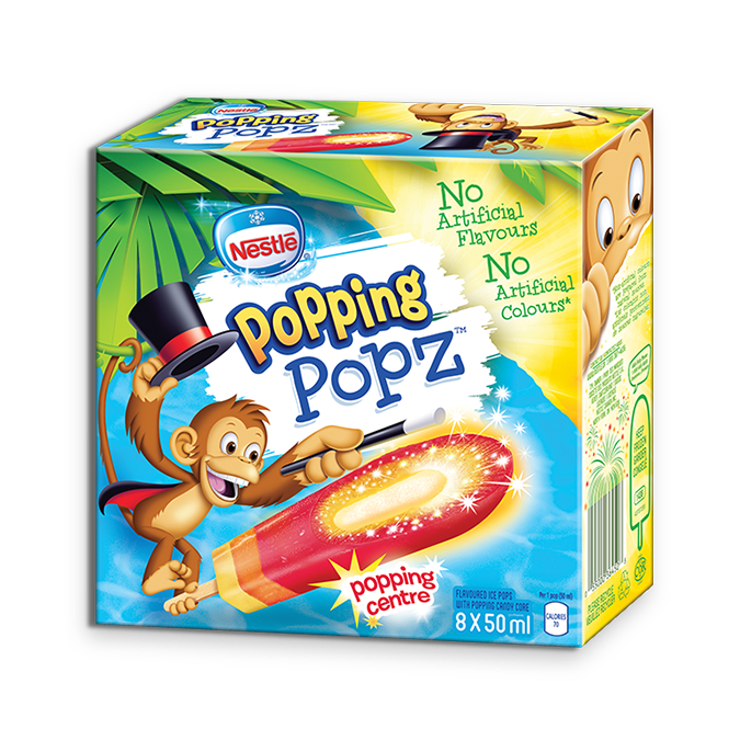 POPPING POPZ Glaces glacées, emballage multiple, 8 x 50 ml