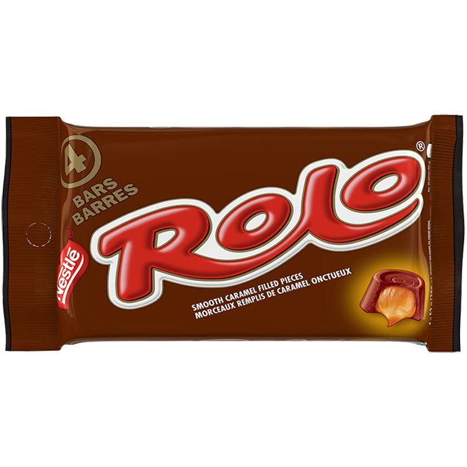 ROLO, 4 x 52 g. Quatre délicieux rouleaux de chocolat fourrés au caramel onctueux.