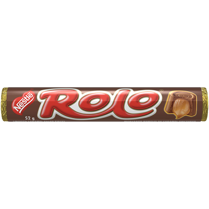 ROLO, smooth chocolate and caramel pieces, 52 grams.