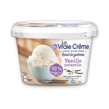 REAL DAIRY Crème glacée à la vanille naturelle 50% moins de gras, 1,5 litre.