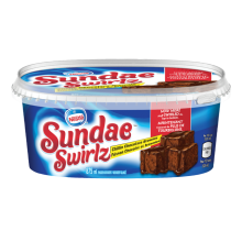 SUNDAE SWIRLS, Dessert glacé Chillin 'Chocolate Brownie, 875 ml.