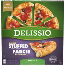 DELISSIO Pizza Deluxe à croûte farcie, 744 grammes.