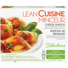 Raviolis au fromage CUISINE LEAN 222 grammes. Fromage ricotta et romano à la sauce tomate florentine.