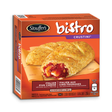 STOUFFER'S BISTRO Crustini Italian Five Cheese, 2x portions de 128 grammes.