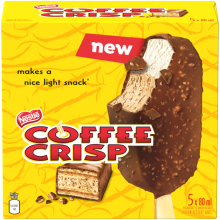 Barres à desserts glacés COFFEE CRISP, emballage multiple, 5 x 80 ml.
