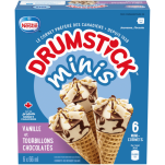 DRUMSTICK sundae en cornet Minis Vanille et tourbillons chocolatés - 6 mini-cornets