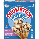 DRUMSTICK sundae en cornet Minis Vanille et tourbillons chocolatés - 6 mini-cornets