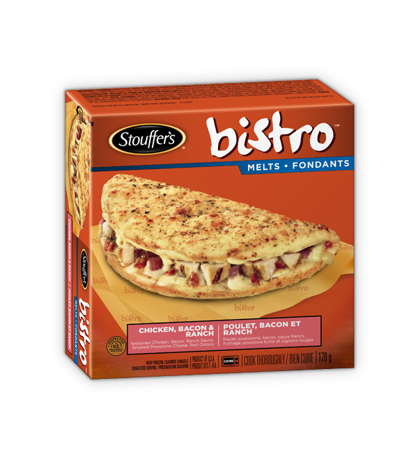 Title text placeholder STOUFFER'S BISTRO fait fondre le poulet, le bacon et le ranch, 170 grammes.