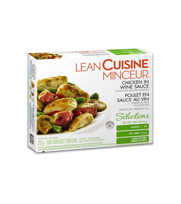 Title text placeholder LEAN CUISINE Selections, poulet en sauce au vin, 212 grammes.