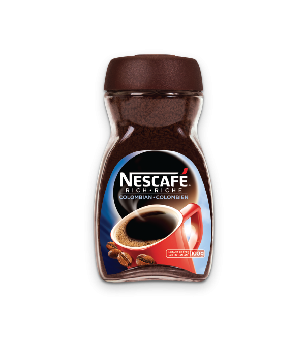 Title text placeholder Café instantané colombien riche NESCAFE, 100 grammes.