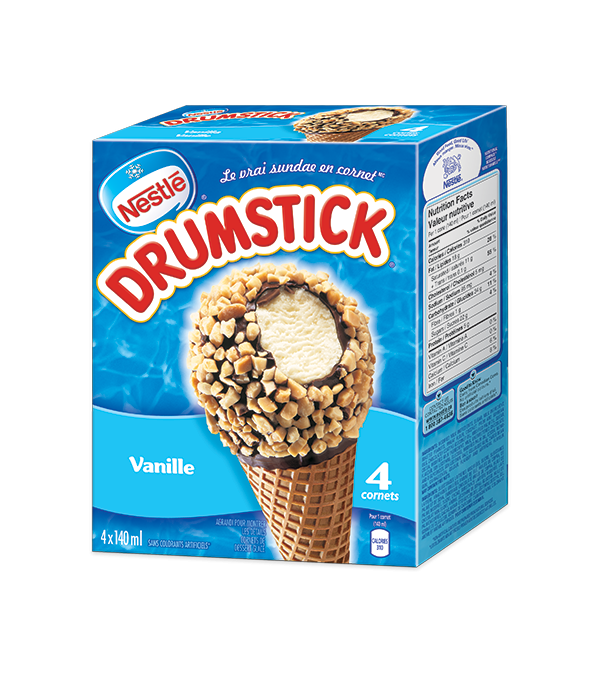 Title text placeholder DRUMSTICK, paquet de 4, vanille, 4 portions de 140 grammes