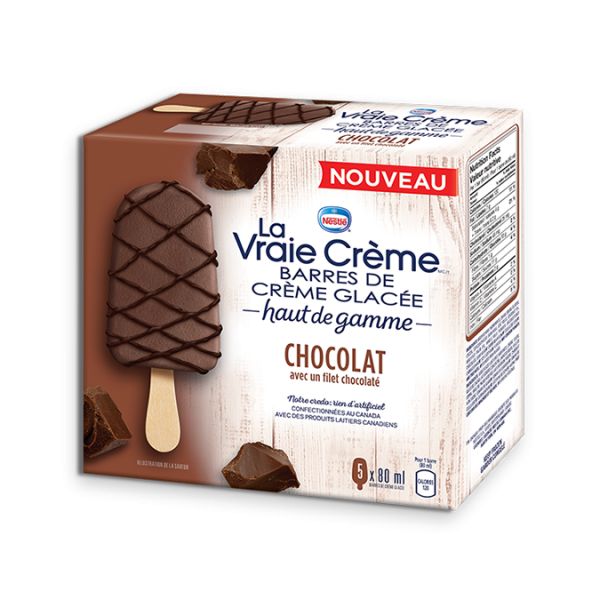 Title text placeholder Barres de crème glacée au chocolat REAL DAIRY, 5 x 80 grames.