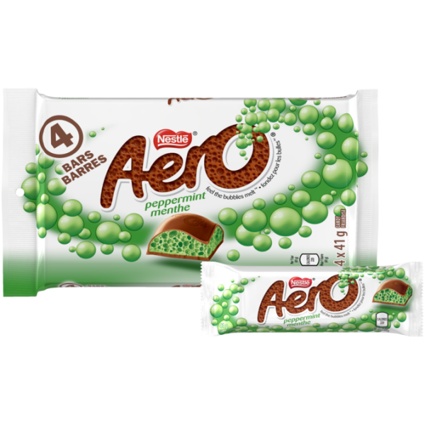 Title text placeholder AERO Chocolate Peppermint Bars, multipack, 4 x 41 grams.