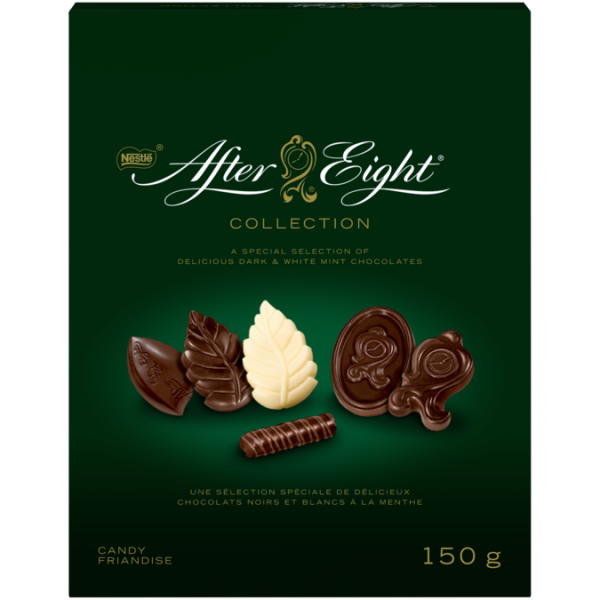 Title text placeholder AFTER EIGHT Chocolate Collection, 150 grams.