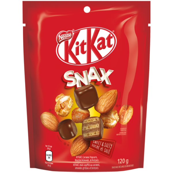 Title text placeholder KIT KAT Snax Chocolate Bar, 120 grams.
