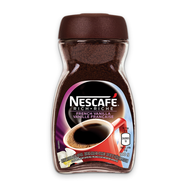 Title text placeholder NESCAFÉ Café riche à la vanille française, 150 grammes.