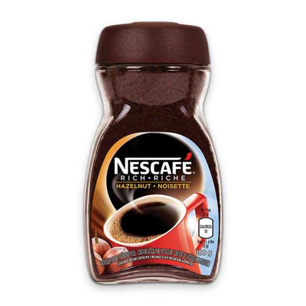 Title text placeholder NESCAFE Café riche aux noisettes, 150 grammes.