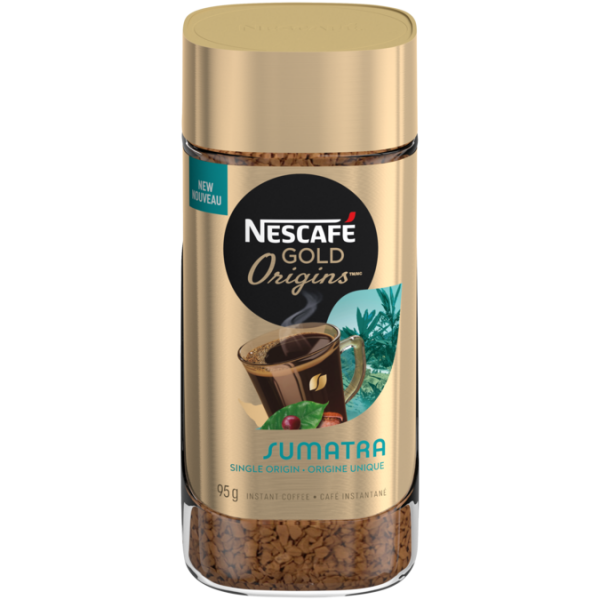 Title text placeholder Café instantané NESCAFE GOLD ORIGINS Sumatra, 95 grammes.