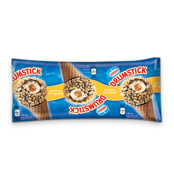 Title text placeholder DRUMSTICK Vanilla Caramel Frozen Desert Cone, 140 ml.