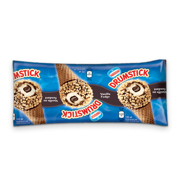 Title text placeholder DRUMSTICK Vanilla Fudge Frozen Desert Cone, 140 ml.