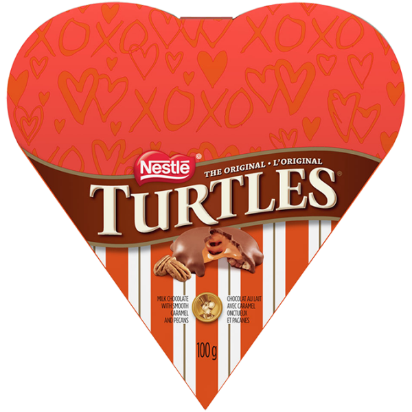 Title text placeholder Coffret cadeau TURTLES Classic Recipe Valentine’s Heart, 100 grammes.