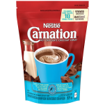Poudre de chocolat chaud CARNATION, légère avec 60% de calories en moins dans un sac refermable. 225 grammes donnent 18 tasses.
