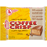 Barre de chocolat COFFEE CRISP, emballage multiple, 4 x 50 grammes.