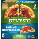 DELISSIO Singles Traditional Crust Pizza All Dressed Pizza. 2 x 392 gram portions.