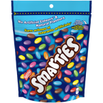 Chocolat au lait enrobé de bonbons SMARTIES, sachet refermable, 203 grammes.