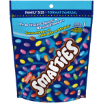 Chocolat au lait enrobé de bonbons SMARTIES, sachet refermable, 400 grammes.