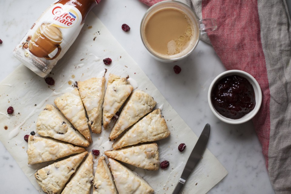 COFFEE-MATE Hazelnut Cream Scone. The perfect addition to your mid-day coffee break.