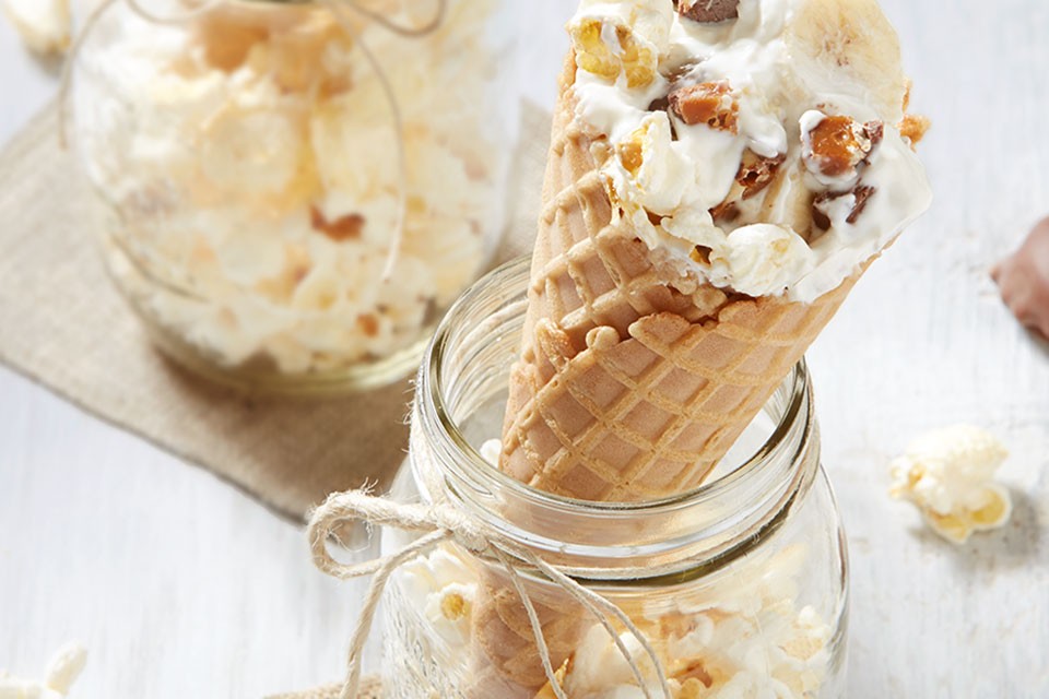 TURTLES Chocolate Yogurt Cones recipe.