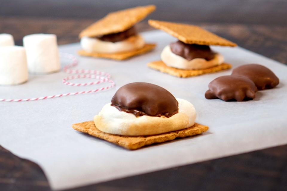 TURTLES S'mores recipe. Made with delicious TURTLES, Graham crackers and marshmallows!